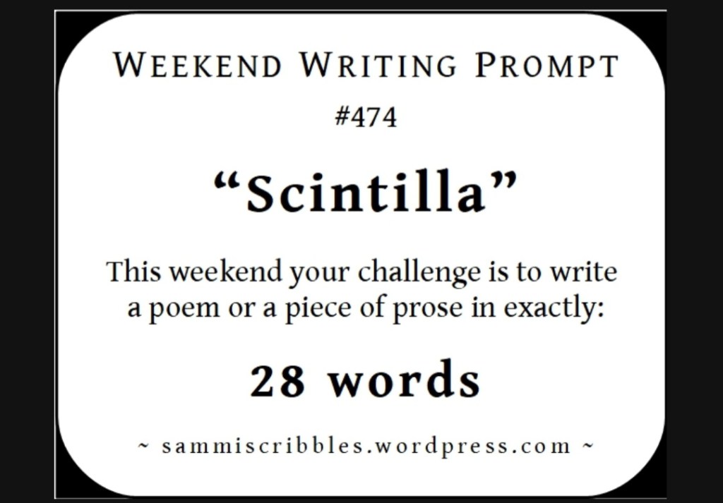 Weekend Writing Prompt #474 –&nbsp;“Scintilla”
