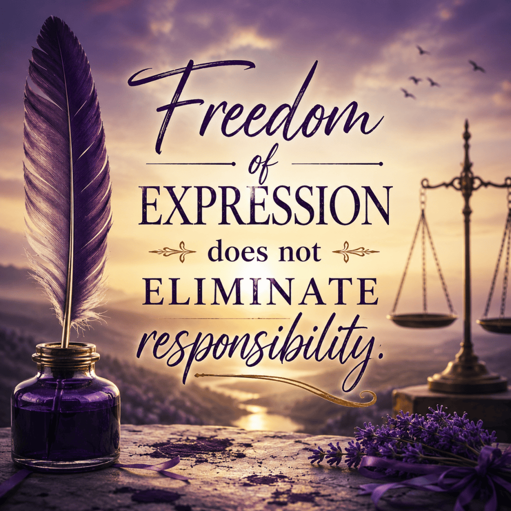 Freedom of expression does not eliminate&nbsp;responsibility.